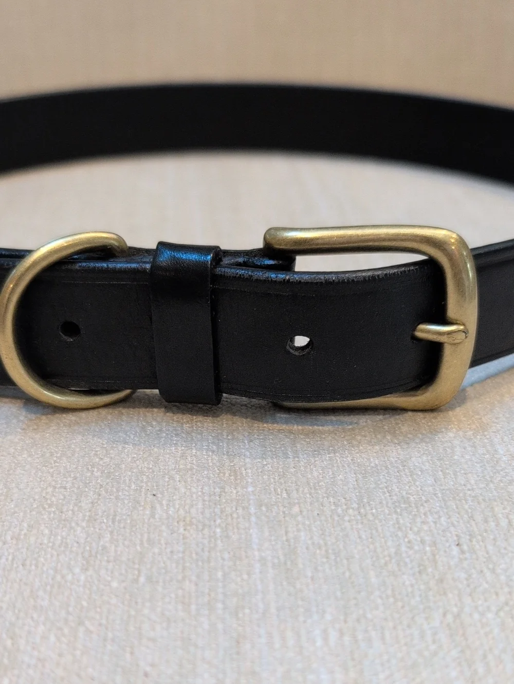 Crossroads Black Leather Belt with Solid Brass Buckle Size M Classic